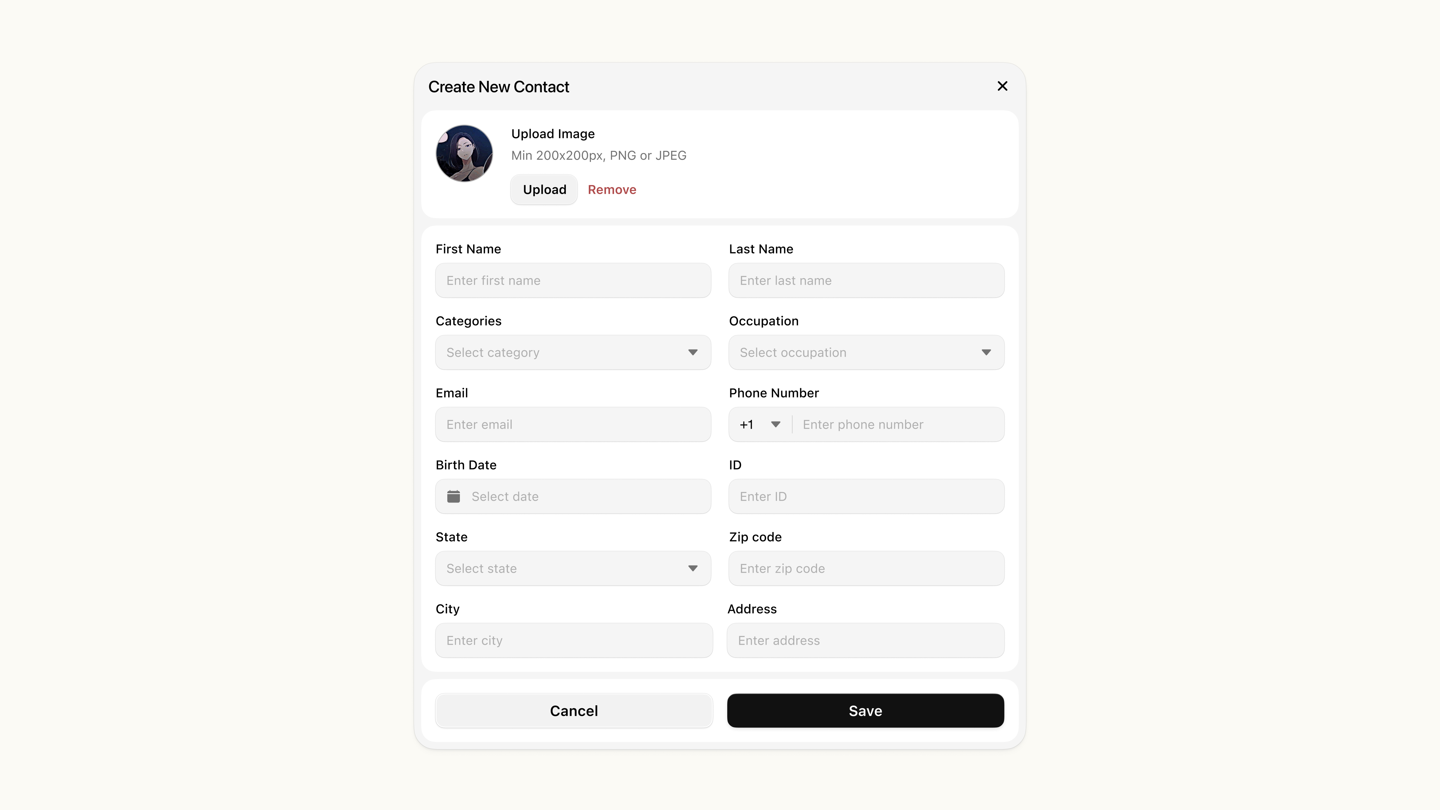 Create contact form